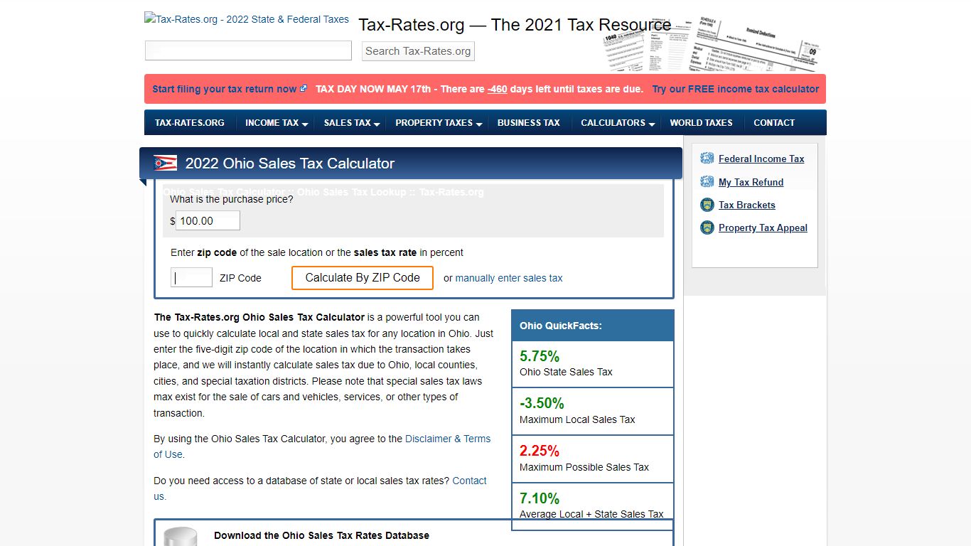 Ohio Sales Tax Calculator - Tax-Rates.org