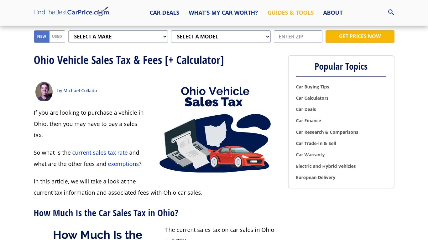 Ohio Vehicle Sales Tax & Fees [+ Calculator] - Find The Best Car Price